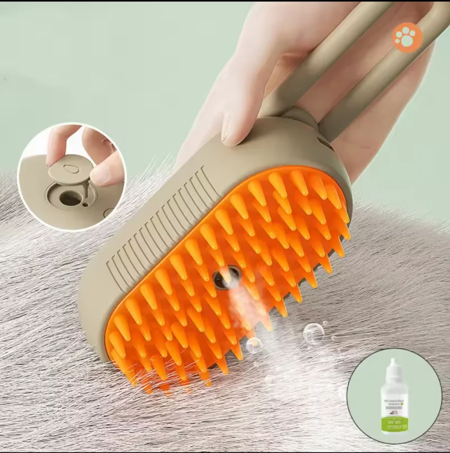 

Steamy Cat Brush 3 in 1 Electric Anti-splashing Cat Brush with Steam Spray for Massage Pet Grooming Comb Hair Removal Combs