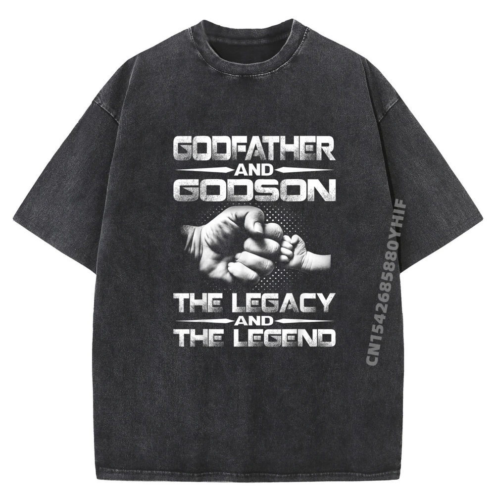 

Одежда Godfather And Godson The Legend And The Legacy, летняя стираная футболка, мужская хлопковая дышащая повседневная уличная футболка