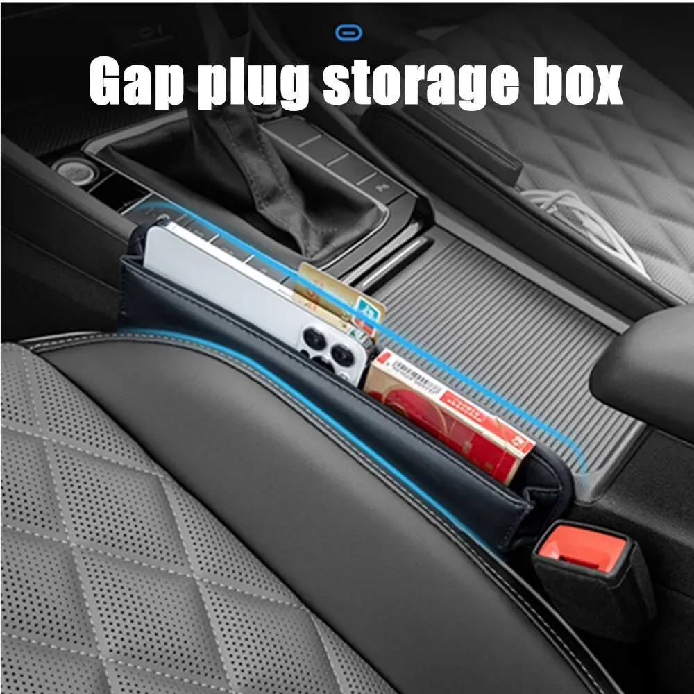 Universal Car Seat Gap Organizer PU Leather Auto Console Side Pocket Seat Crevice Storage Box Interior Accessory