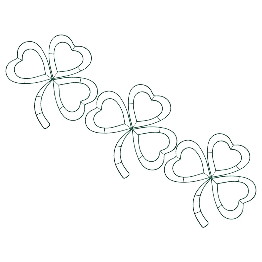 

3Pcs Shamrock Wreath St Patricks Day Irish Festival Door Decor Green Iron Clover Ring Green Wreaths St Patricks Day Door Sign