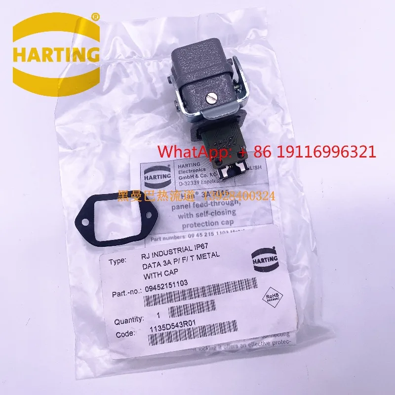 

Сетевой разъем HARTING 09452151103, коммуникационный разъем RJ45, 8-контактный штекер, сетевой порт