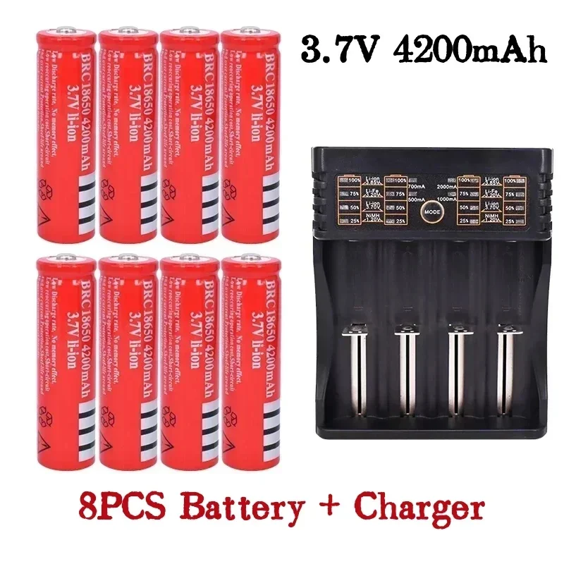 Rechargeable Lithium-ion Battery with Charger, 18650 EvreFire Flashlight, 100% Original, 3.7V, 4200 mAh