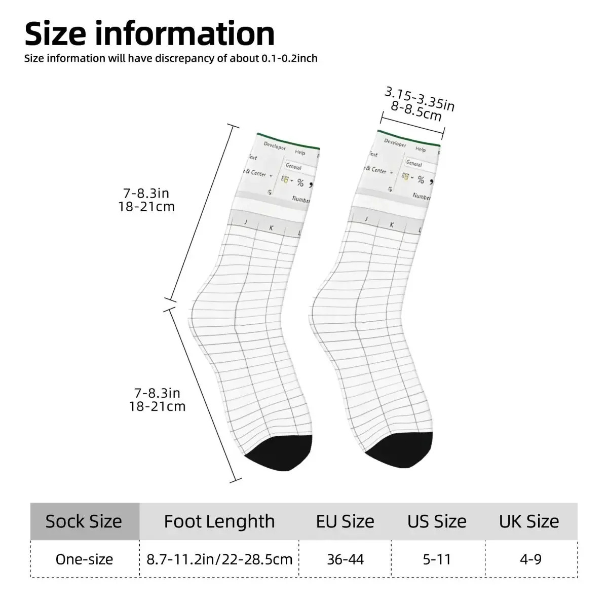 جوارب خريفية فارغة من Excel Sheet بتصميم جوارب تسلق مضادة للبكتيريا