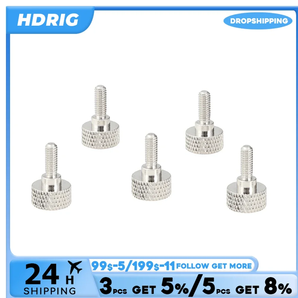 HDRIG M4 Thumb Screw Button Head Cap Screw Brass Nickel (5 Pieces) Standard M4 Button Head Cap Screw For Photograph Accessories