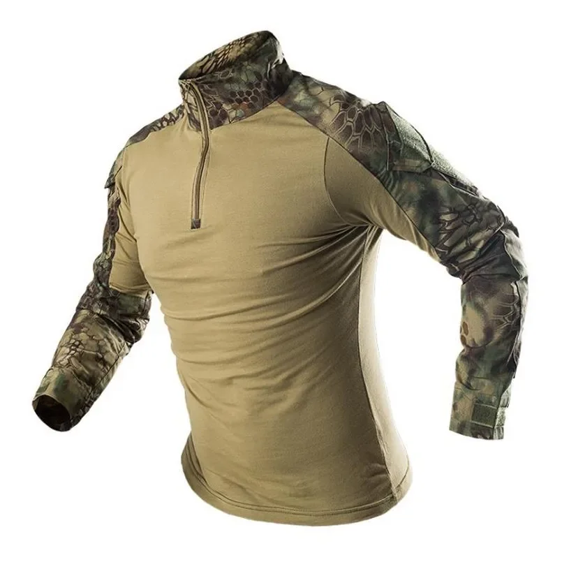 Men Outdoor Sport Training Hiking Climbing Fishing Short Sleeve Camouflage T-Shirts Military Tactical Quick Dry Breathable Tops