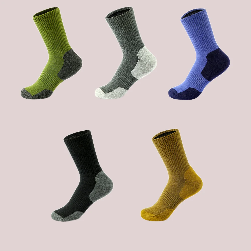 5/10 paia 2024 calzini da uomo Solid Gentleman Socks Sokken calzini sportivi all'aperto calzini lunghi traspiranti in cotone di alta qualità