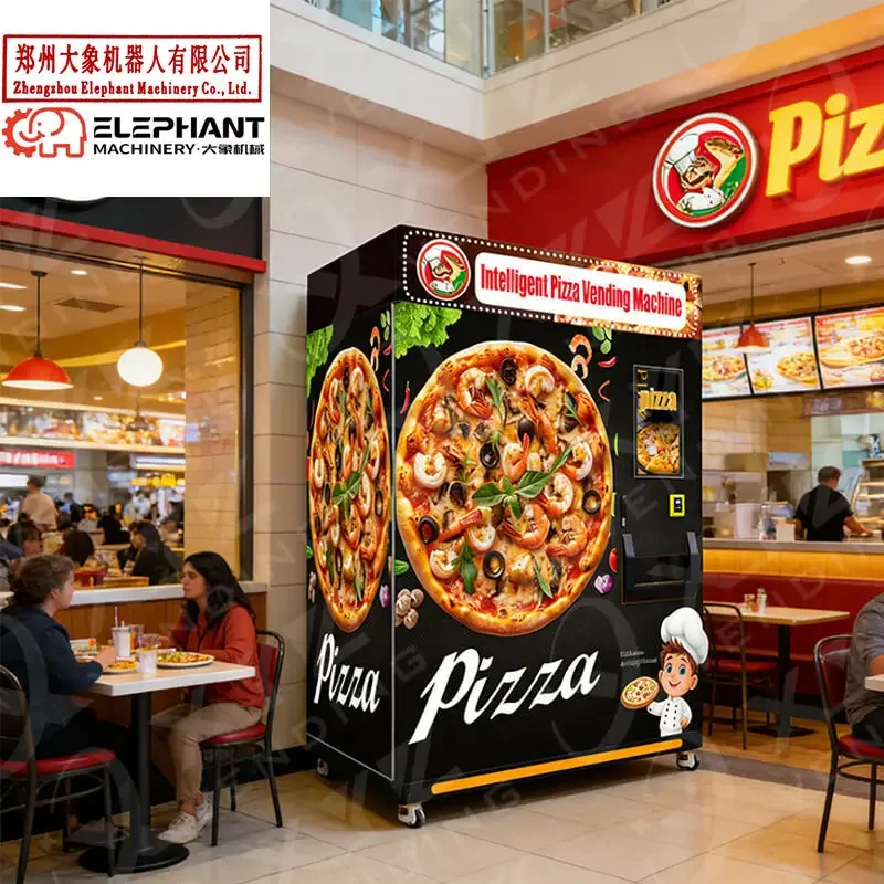 Customized Lift Self Service Frozen Heated By Microwave Oven Fast Food Custom Lets Pizza Vending Machine