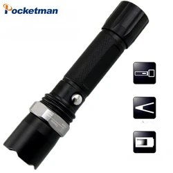 LED flashlight Tactical Flashlight 5100Lumens Zoomable 5 Modes Lanterna LED Torch 18650 Rechargeable For Camping