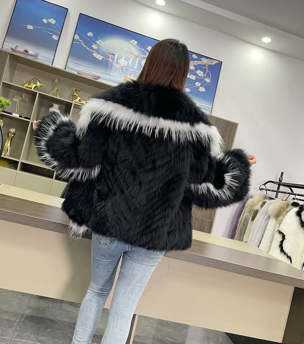 2023 Hot Sales New Women Winter Coat Natural Fluffy Fur Jacket Fashion Real Fox Fur Luxury Clothes Ladies High-End Streetwear