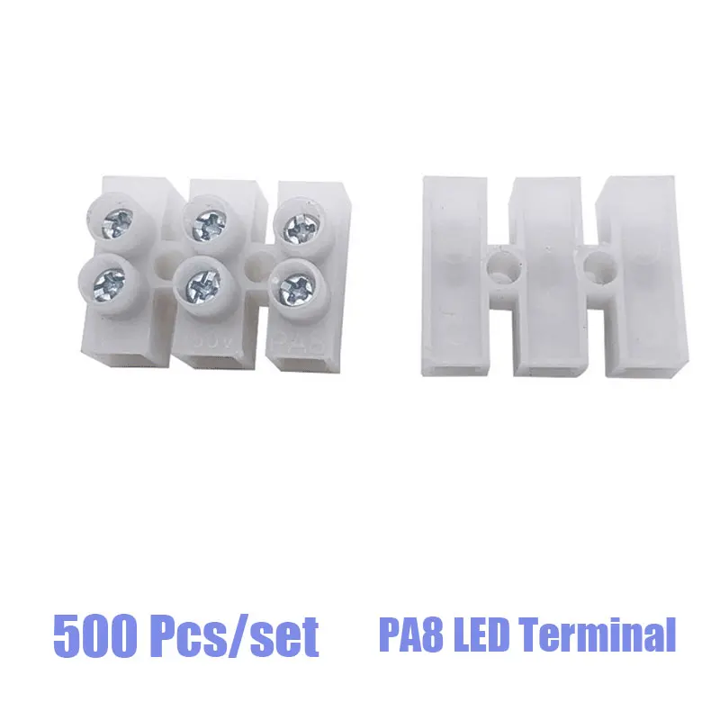 

500 Pcs PA8 terminal block PP plastic terminal For 5A-10A Cable PA8 three-position terminal LED ceiling lamp terminal block