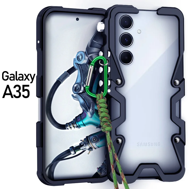 

Luxury aluminum alloy hollow heat dissipation Back Cover For Samsung Galaxy A35 A15 A25 A52 A52s 4G 5G Military shockproof Case