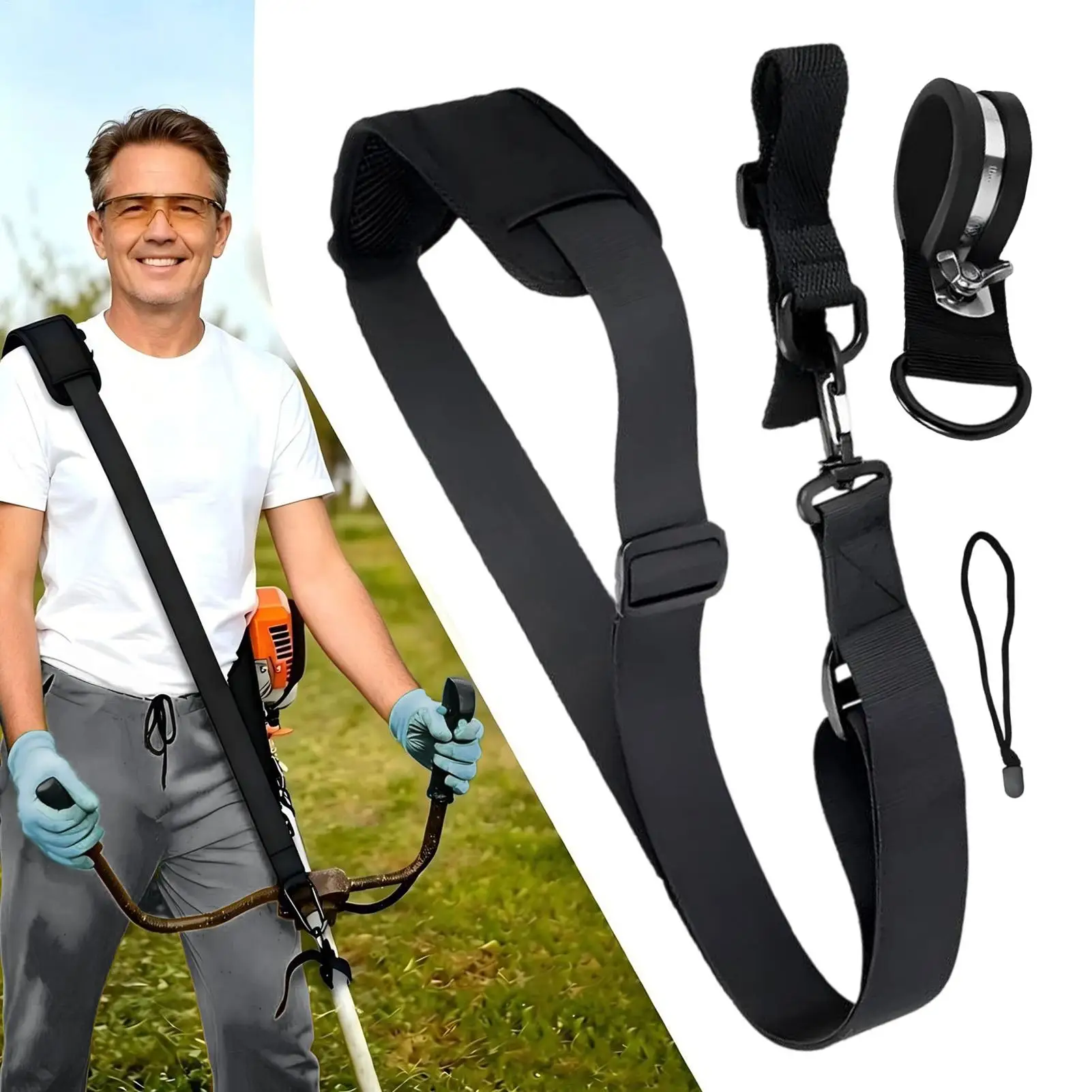 Trimmer Shoulder Strap Grass Mower Harness Replacement Trimmer Replacement Shoulder Strap For Lawn Outdoor Garden Backyard Patio