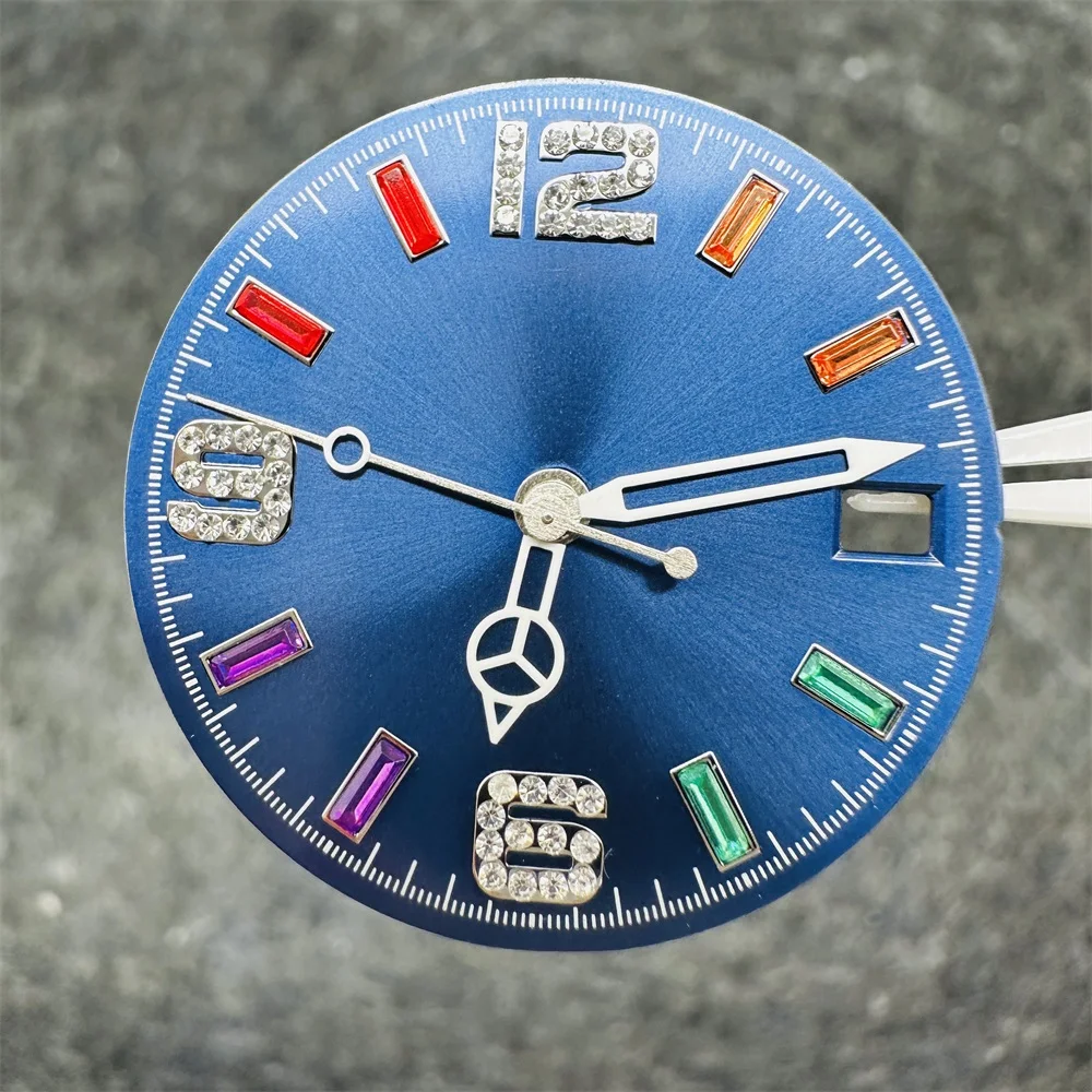 28.5mm Watch Dial Sun Pattern Watch Replacement Modification Accessories Scale Rainbow Watch Faces for NH35 NH36 4R 7S Movement