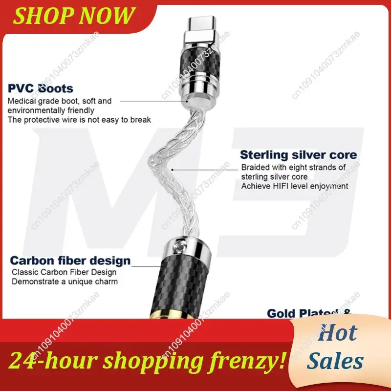 محول صوت متوازن من النوع C إلى 4.4 مم للاستخدام اليومي لهاتف Huawei V30، P30 Pro، Xiaomi Mi 10، Oneplus 7T Pro - كابل سماعة الأذن