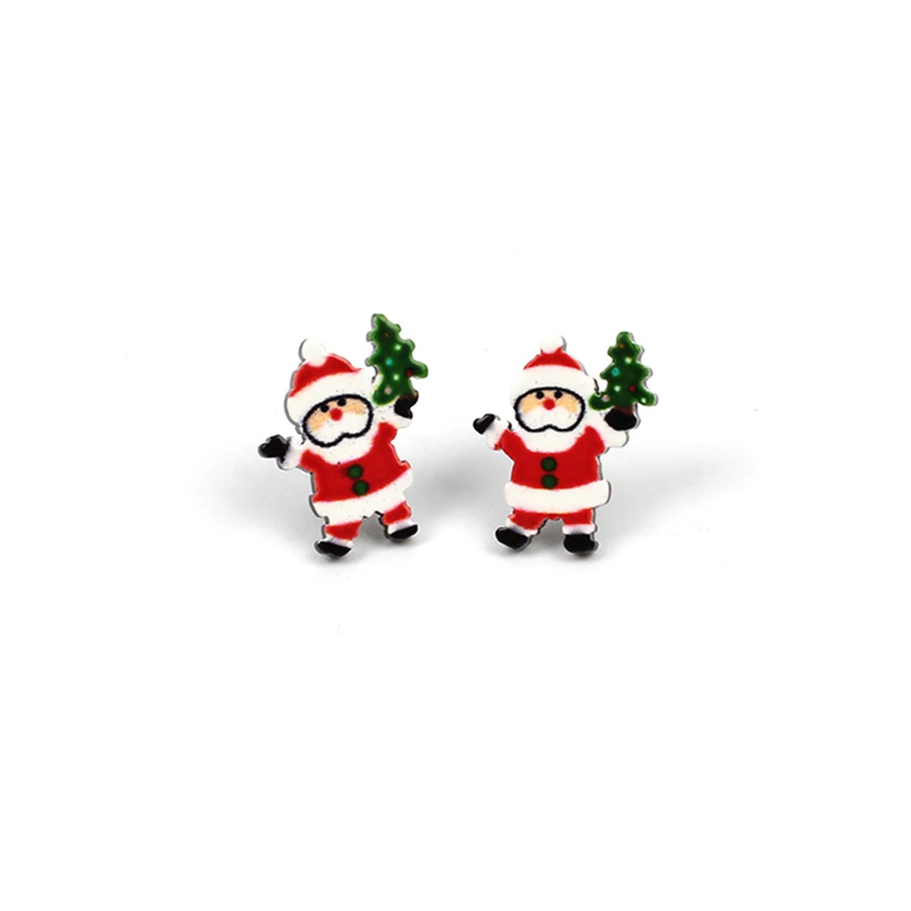 

10 Pairs Cartoon Christmas Earrings Set Snowflake Deer Earrings Fashion Women Earrings Jewelry Decoration