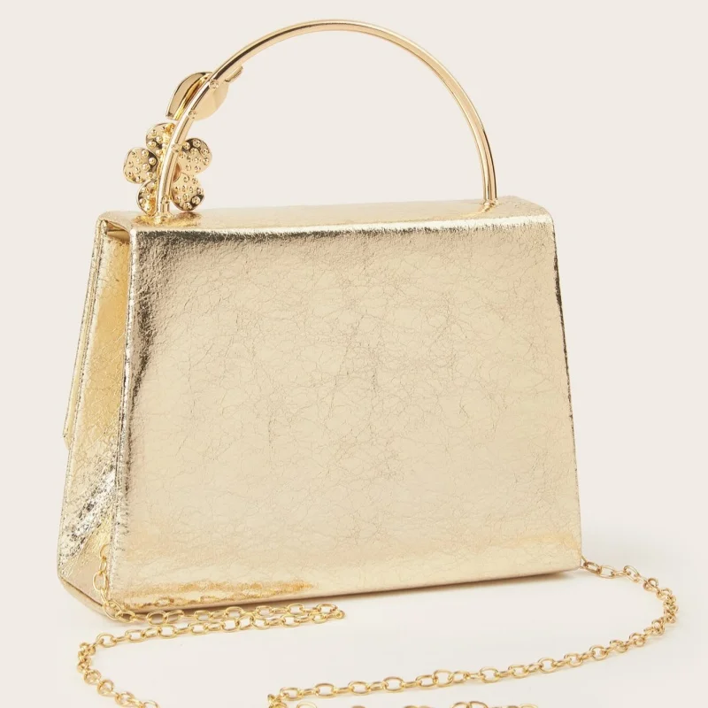 Elegante luxe getextureerde avondclutch Glanzend metallic Prachtig Stijlvol Compact Chic Formeel Prachtig voor dinerfeestbanket