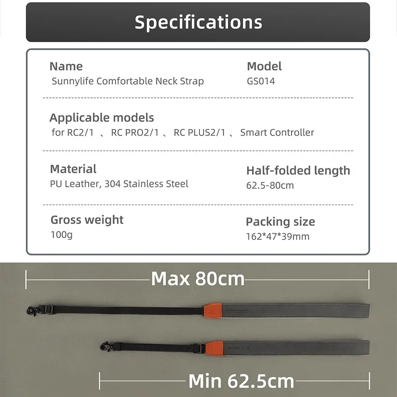 Lanyard For DJI RC/RC 2/ PRO/ PRO 2/ PLUS/ PLUS 2 Adjustable Neck Straps For Mavic 4 Pro/Air 3/Mini 4 3 Pro Drone Accessories ﻿ view 2