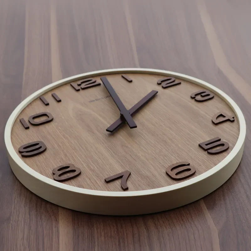 Norwegian Forest Digital Silent Wall Clock for Qu Wood Chinese Trendy New Home Accessories Clock