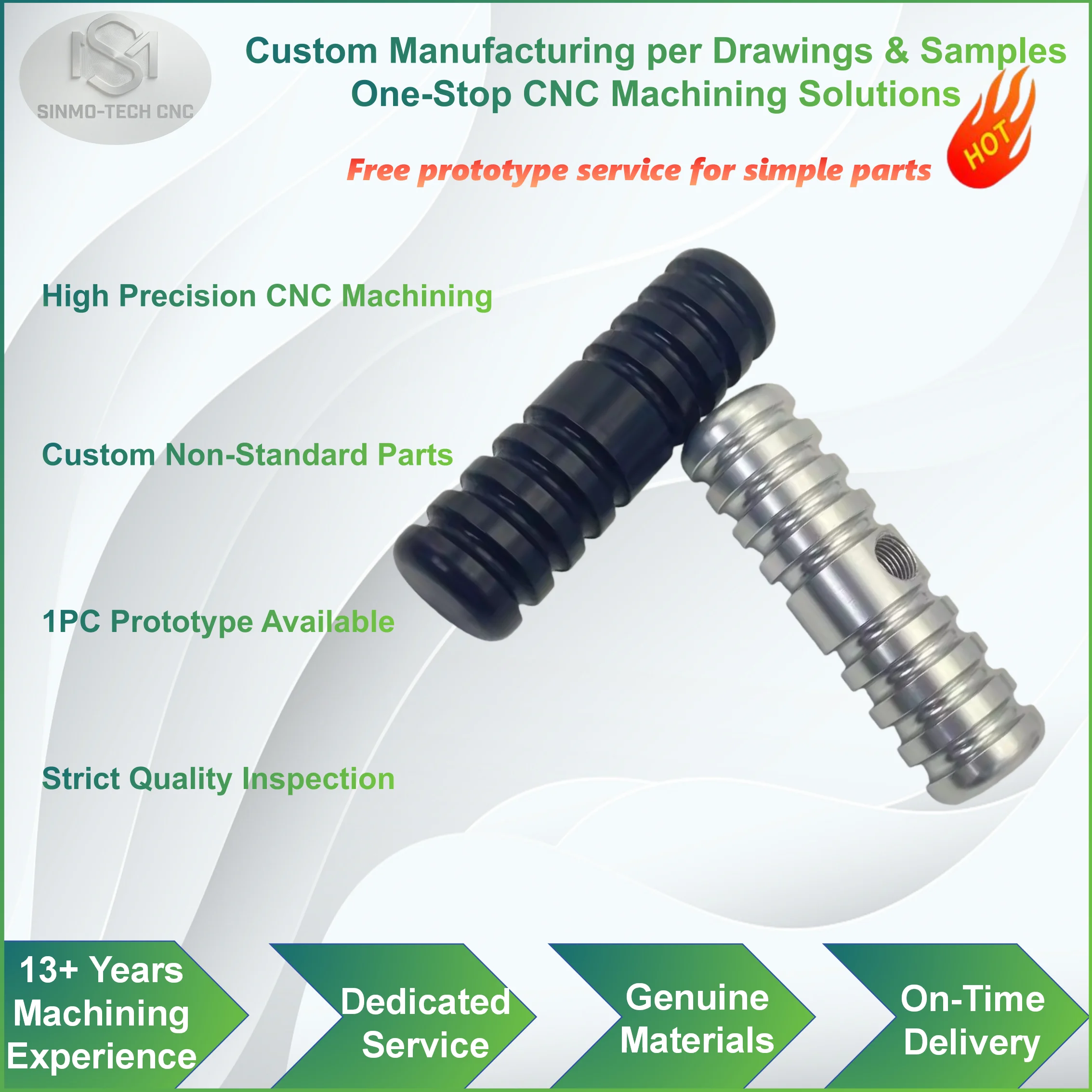 Custom CNC Machining 304 316 Stainless Steel Precision Parts Robot Arm Screw Rod Cam Mechanical Component 1PC MOQ