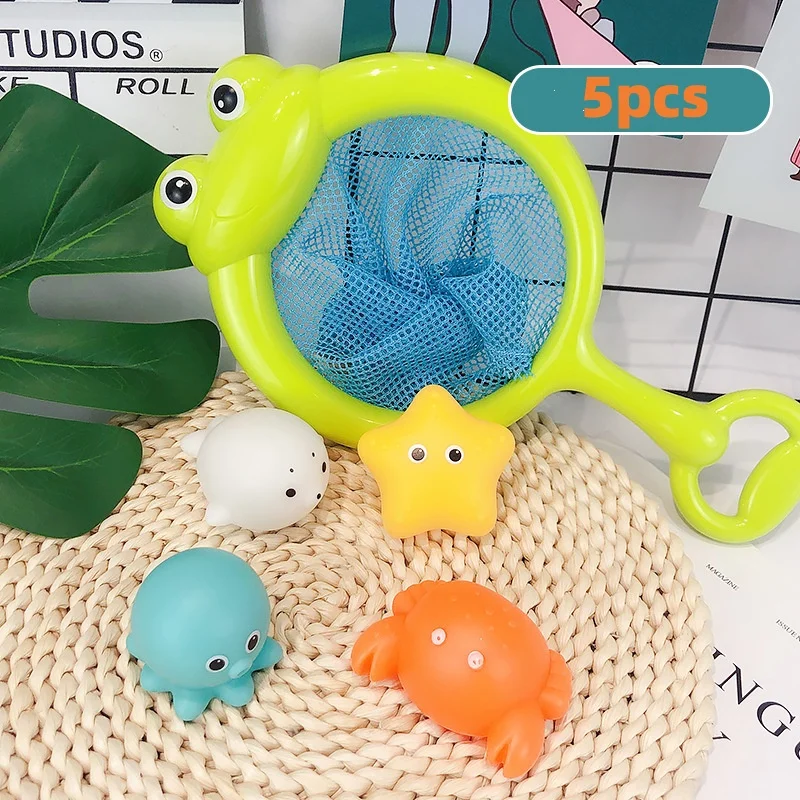 Baby Cute Animals Bath Swimming Water Swimming pool LED Light Up Toys Soft Rubber Float Induction Luminous for Kids Funny Gifts