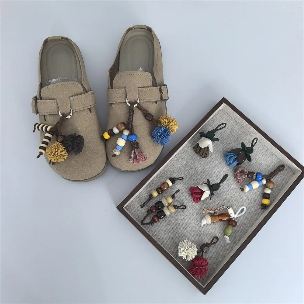 Maillard Schnürsenkel Blume Tannenzapfen Pom-Pom Quaste mit Holzperlen Känguru Charm Einzelpackung Sneaker Schnürsenkel Zubehör – Detail 8