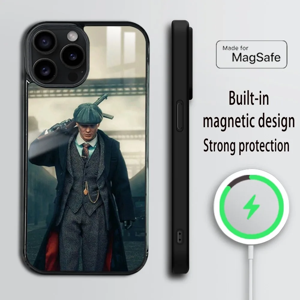 Thomas Shelby Peaky B-Blinders Phone Case For iPhone 16 15 14 13 12 11 Pro Max Plus Mini Magsafe Mirror Wireless Magnetic Cover