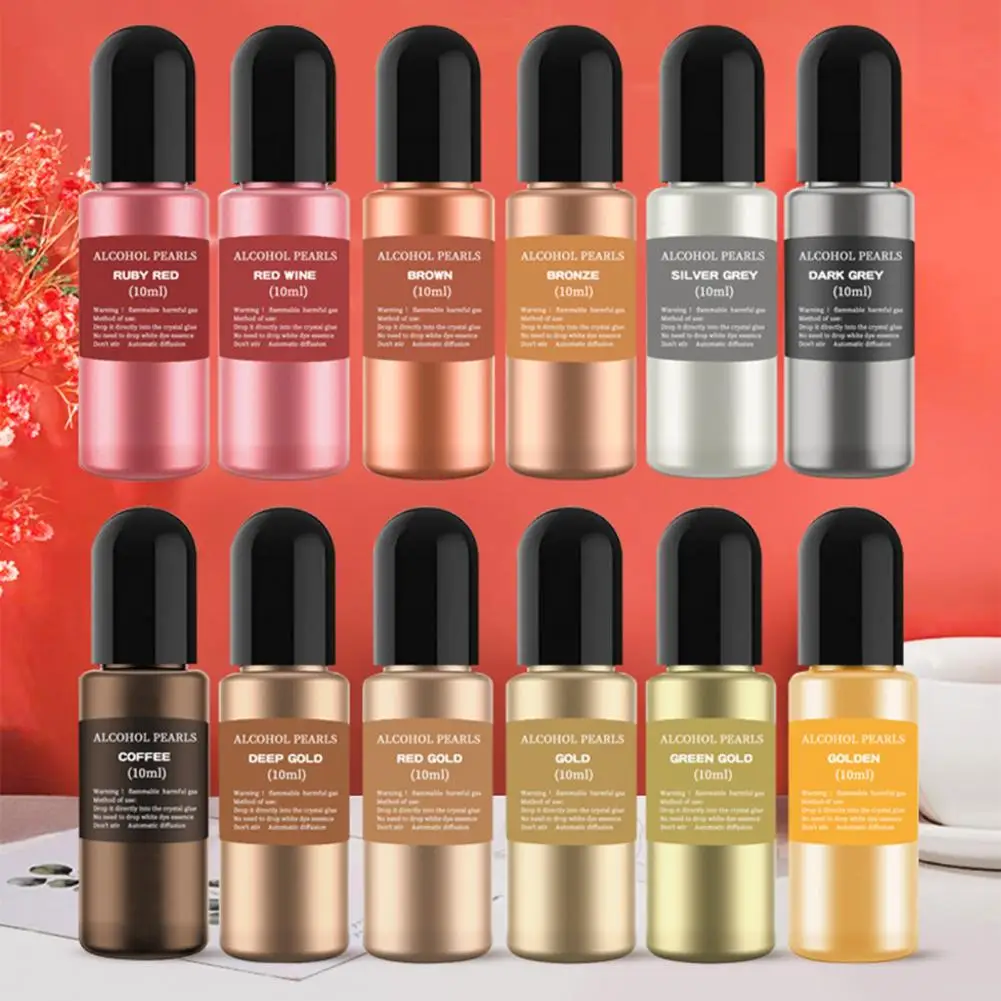 10ml Colorant Dye Ink Diffusion Pigment DIY 3D Ink Metal Pigment Alcohol Liquid Colorant Colorant Dye Crafts Color Dye Liquid