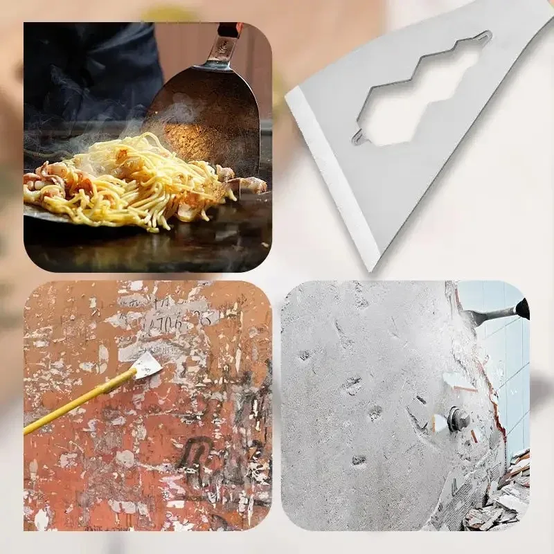 Raschietto per cenere Pala decorativa Coltello da appendere extra spesso multifunzionale Coltello per pulizia Strumento per pala in cemento in acciaio inossidabile