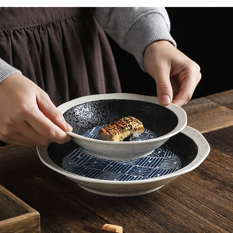 

9 Inch Ceramic Sushi Dessert Hotel Restaurant Tableware Round Main Course