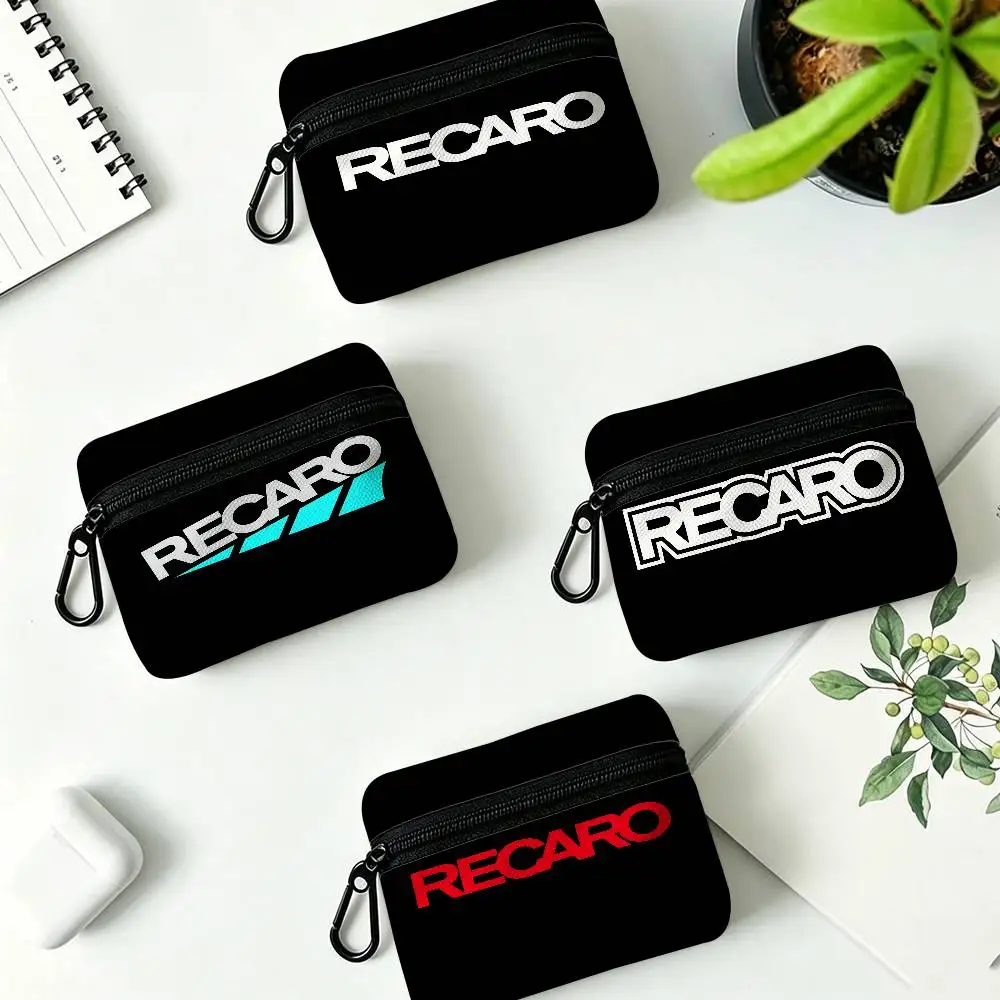 Pattern Recaro Oxford Cloth Zipper Coin Purse Portable Hanging Key Pouch Organizer For Travel Cosmetic Bag