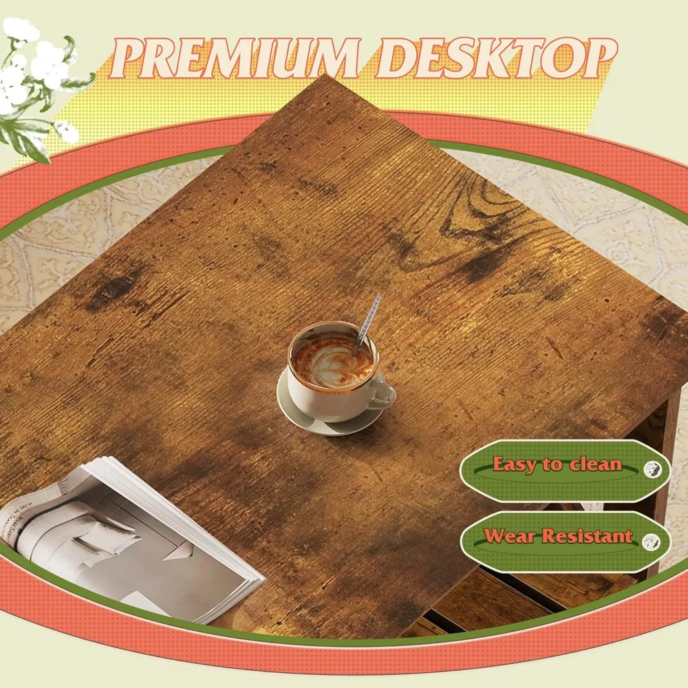 Mesa de centro, mesa de centro de granja 40.1 con estante de almacenamiento de láminas y marco en forma de X, mesa central de madera de 2 niveles para sala de estar