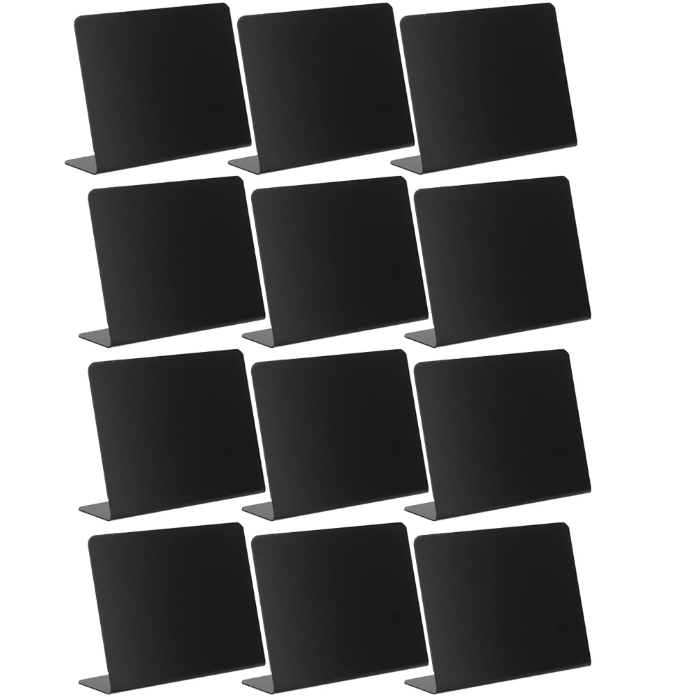 

12Pcs Food Label Blackboards Multifunctional Standing Price Boards Restaurant Menu Display Writing Chalkboards Desktop