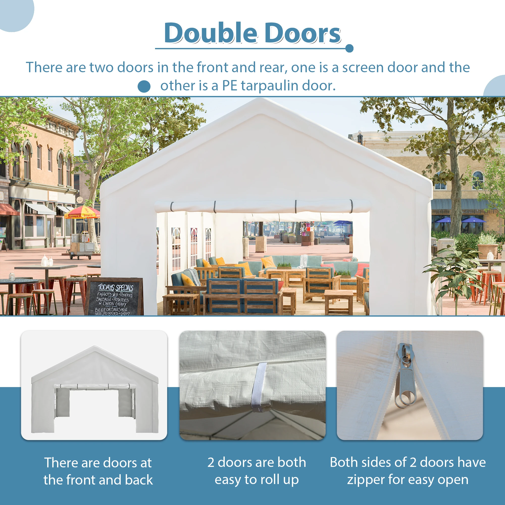 16x32 FT Heavy-Duty Large Wedding Event Shelter 3 Storage Bags Removable Sidewalls for Parties Camping Garden Patio Screen