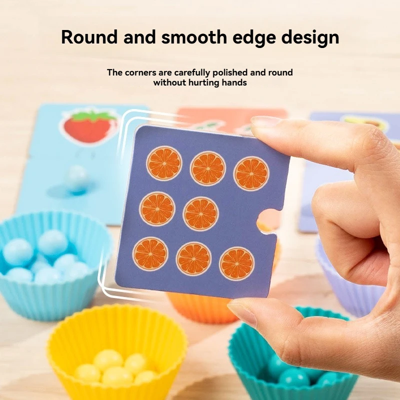 Montessori kleur- en fruitsorteerspeelgoed – nummerherkenning en kraalknijpspel voor de ontwikkeling van fijne motoriek