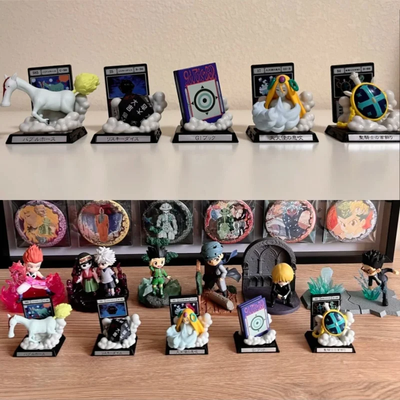Bandai Hunter X Hunter Greed Island Risky Dice Miniature Gashapon, ornement de collection avec carte de jeu pour les collectionneurs d'anime