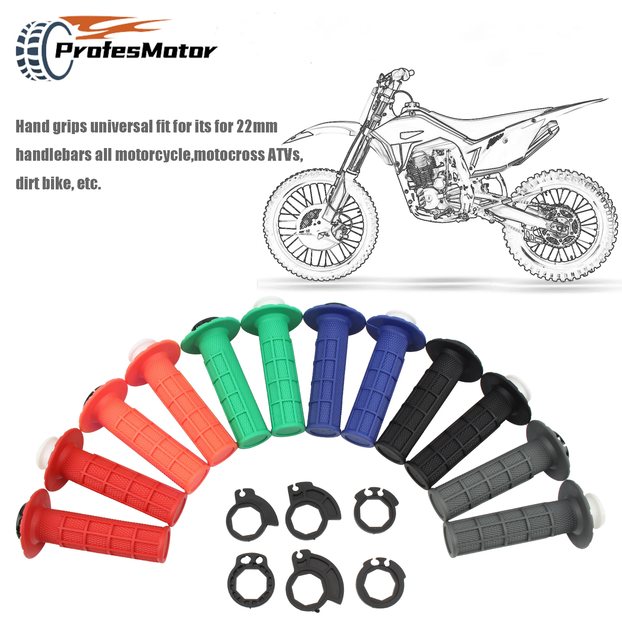 

Universal Motorcycle 7/8" 22mm Hand Grip Snap-on Cam Lock-on Grips Handlebar Grips For Honda Kawasaki KTM Scooter Modified Parts