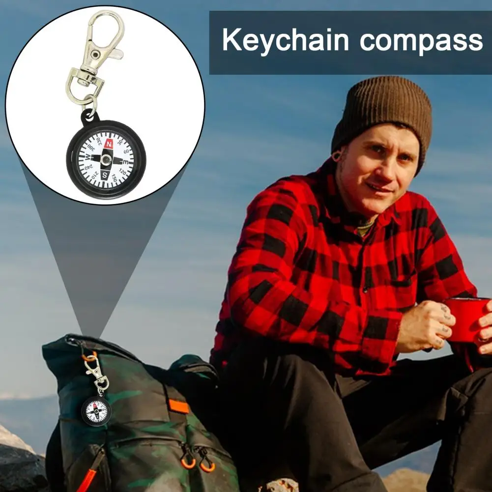 Portable Keychain Compass Outdoor Hiking Survival Compass Compact Handheld Compass With Keyring Camping Tool