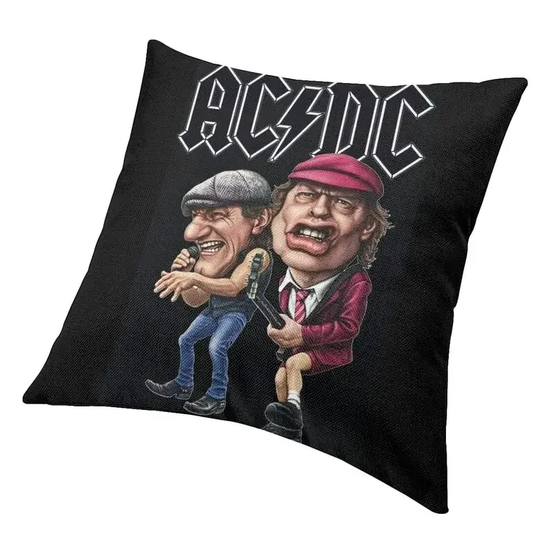 Australian Heavy Metal Music Cushion Cover AC DC Rock Band Cute Pillowcase Home Decor Peach skin polyester pillowcase