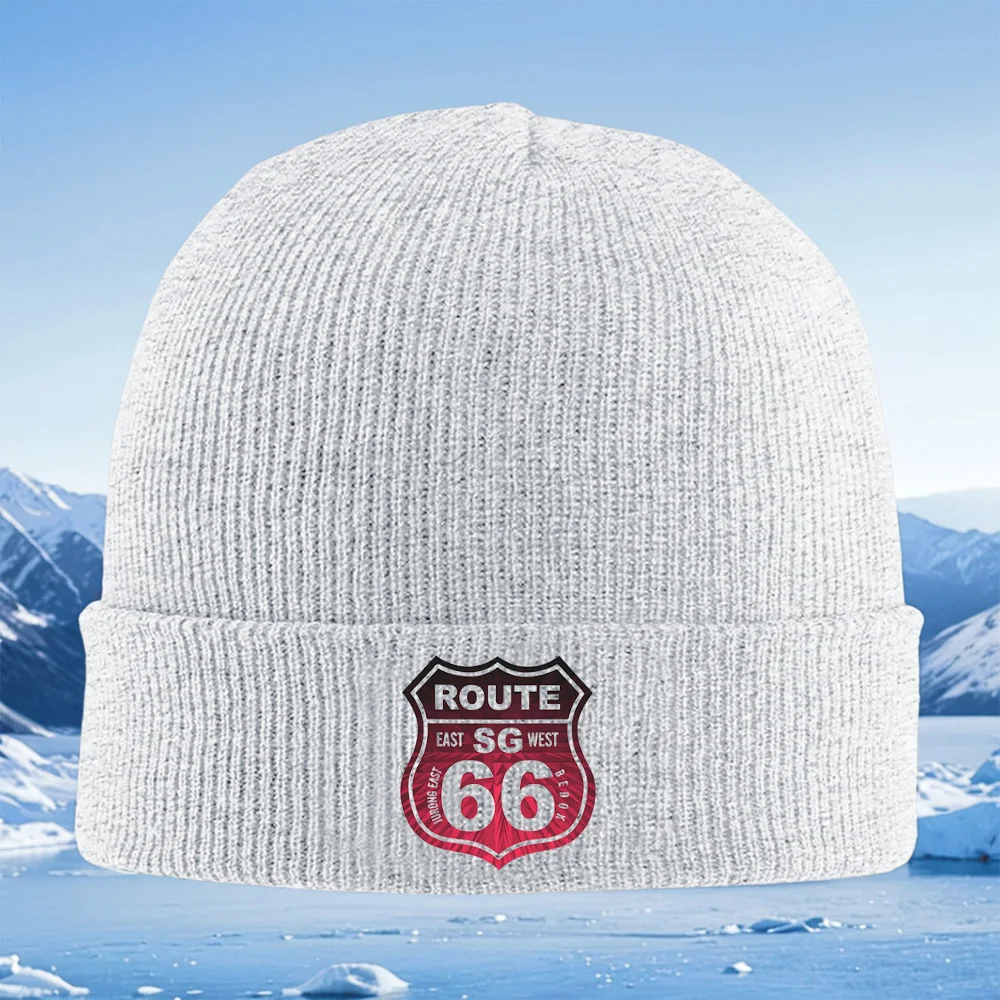 Route SG East West 66 Signpost Uomo Donna Cappello lavorato a maglia unisex Berretto Pullover Berretto invernale termico caldo Natale Ciclismo all'aperto Ciao