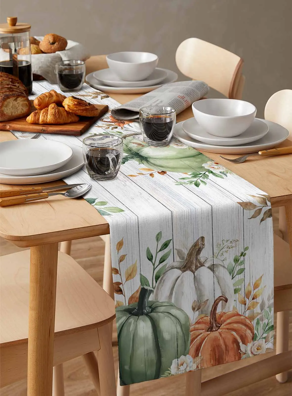 Thanksgiving Autumn Eucalyptus Table Runner Decoration Home Decor Dinner Table Decoration Table Decor