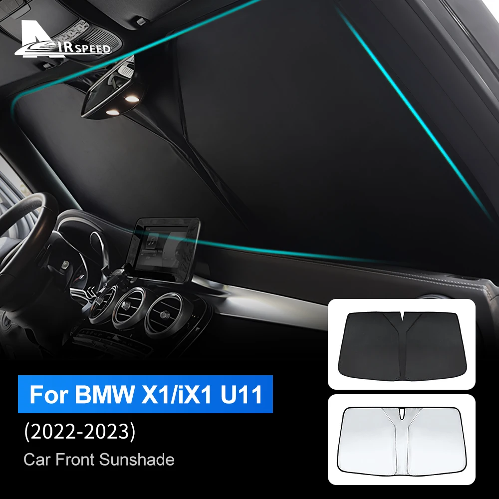 Car Accessories For BMW X1 U11 2022-2023 IX1 Foldable Sun Umbrella Front Windshield Sun Shade Umbrella Portable Anti-UV Interior