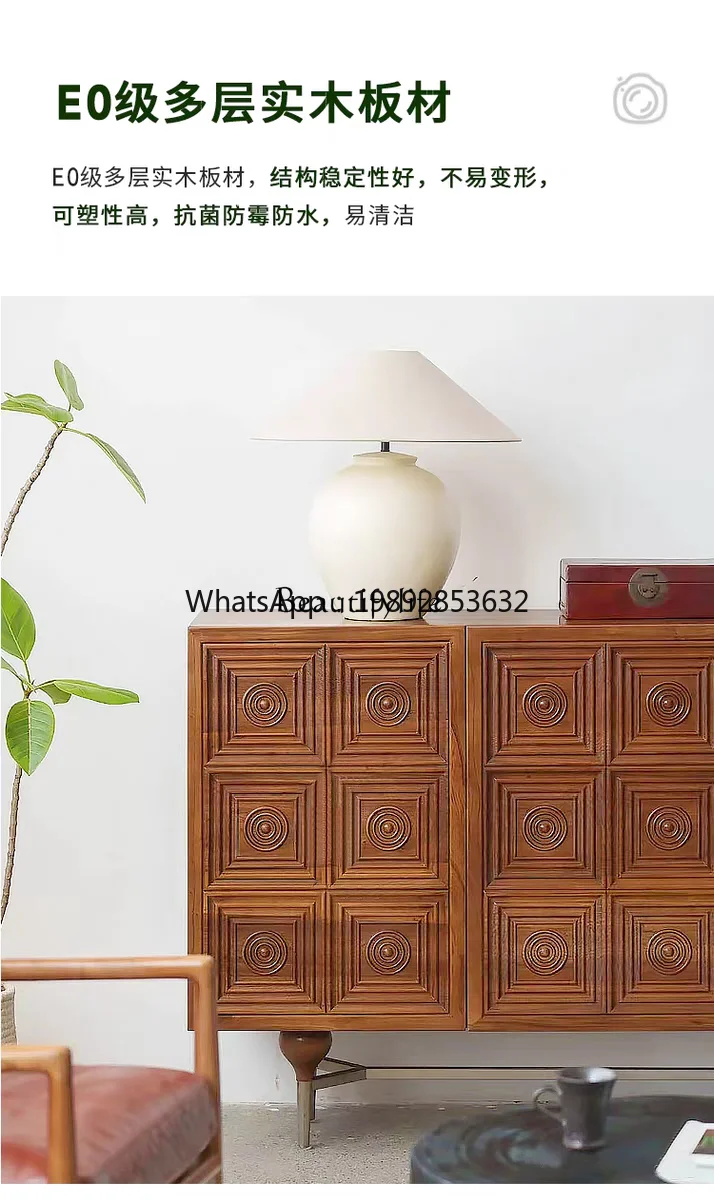 FF French medieval solid wood living room decorative locker modern side cabinet