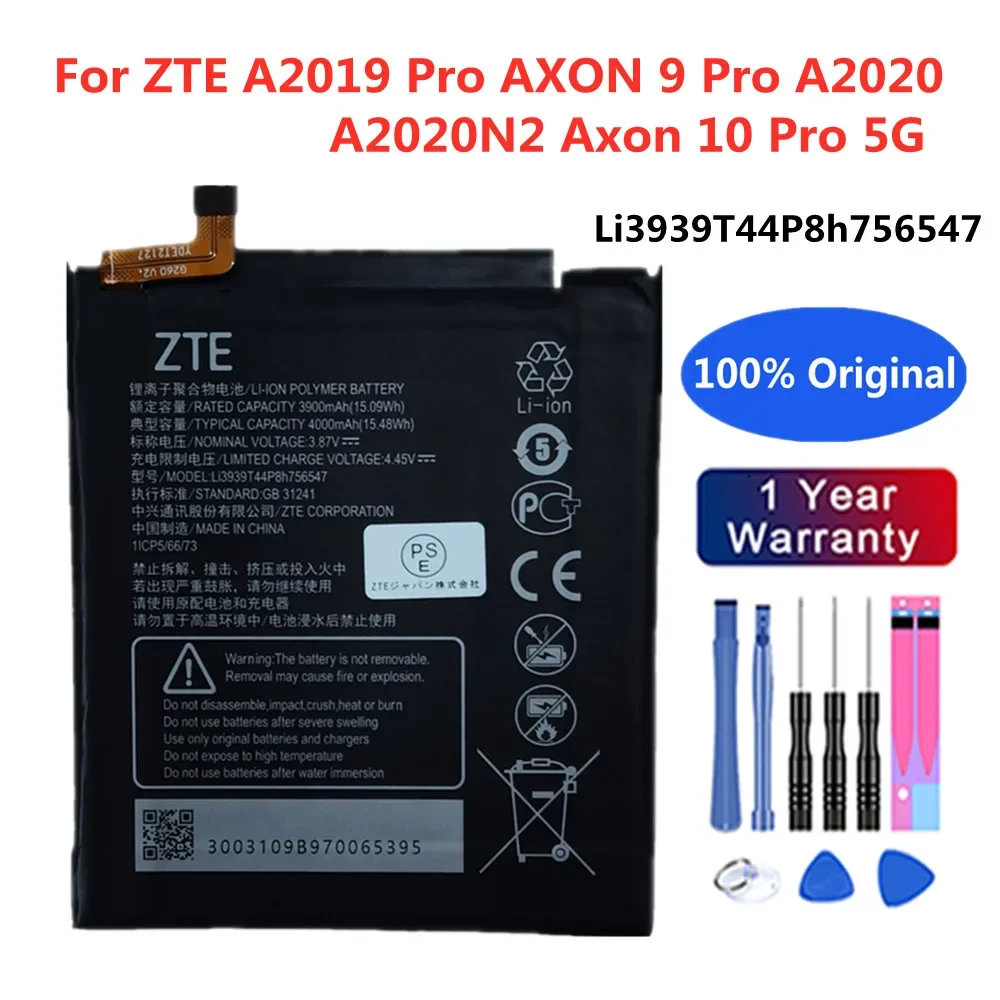 

Новый оригинальный аккумулятор Li3939T44P8h756547 для ZTE Axon 10 Pro 5G A2019 Pro AXON 9 Pro A2020 A2020N2, батареи для телефона