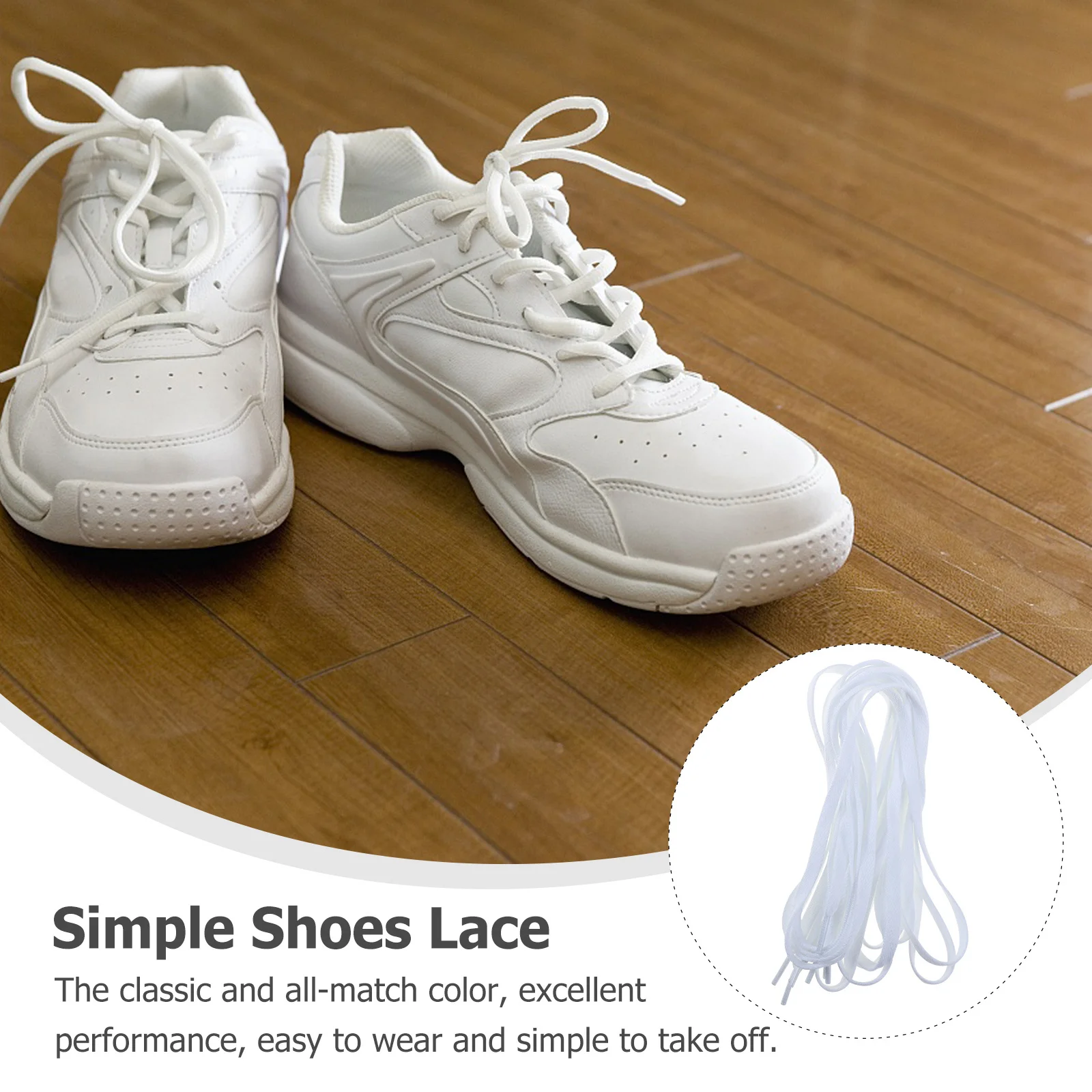 

2pcs White Shoe Laces Flat Shoelace For Canvas Shoes Sneakers Sports Shoes Simple Practical Versatile Shoe Accessories