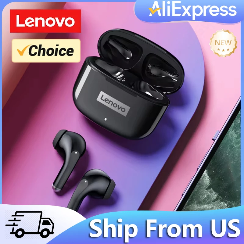 Schiff aus den USA Lenovo LP40 Pro kabellose Bluetooth-Kopfhörer mit geringer Latenz, Sportmusik-Kopfhörer, Ohrhörer mit Rauschunterdrückung