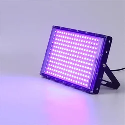 100W 300W LED UV Black Light Flood Light with Plug IP65 Waterproof Neon Glow Ultraviolet Lamps for Bar Nightclub Party Halloween