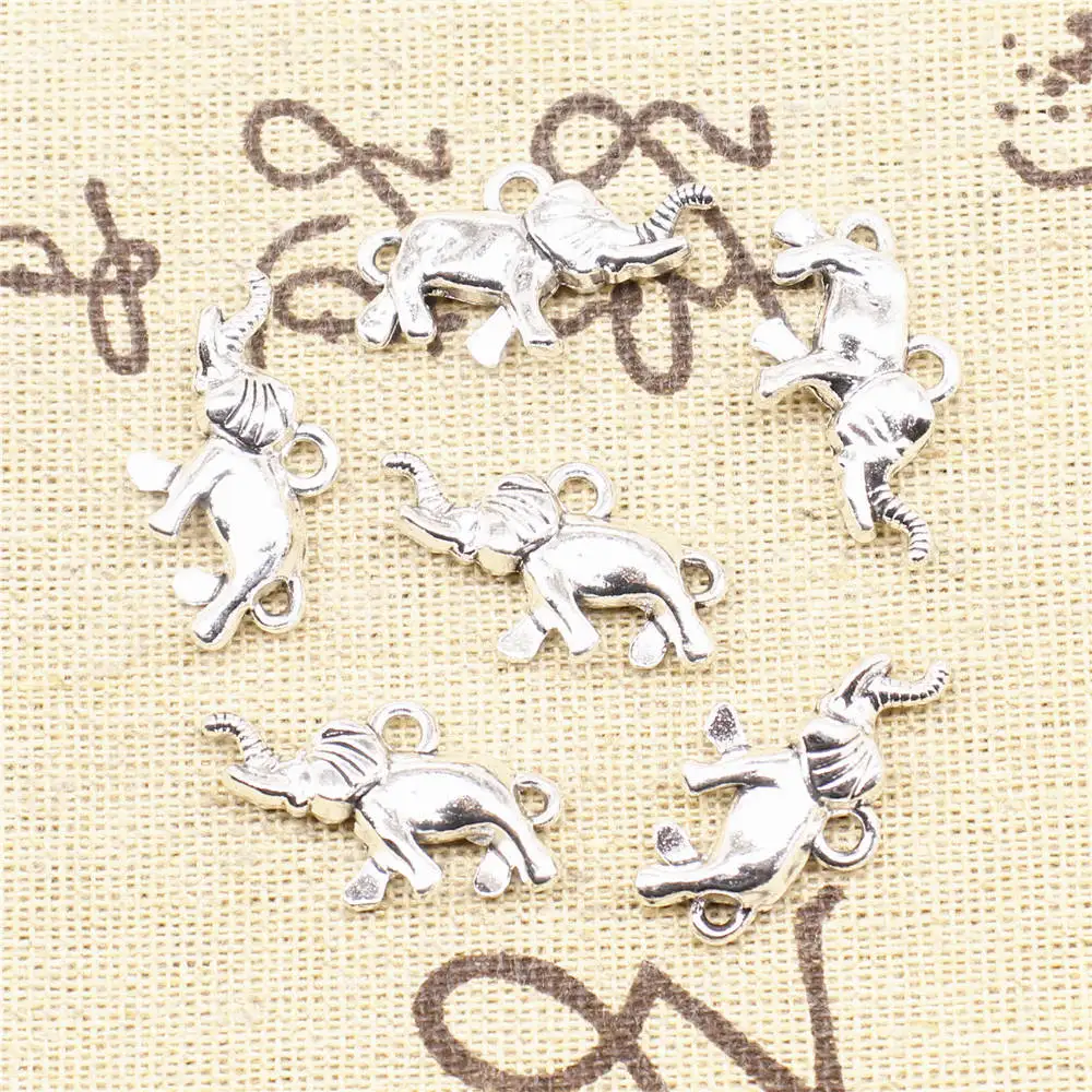 Jewelri For Woman Accessori For Woman Charms Elephants Antique Silver Color Pendant 14x25mm 5pcs