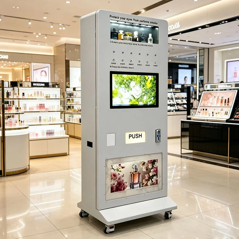 Perfume Spray Vending Machine Cashless Fragrance Retail Kiosk for Samples and Full Bottle Sales Wholesale Customized