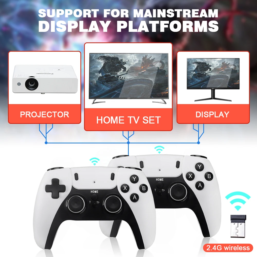 GD10 Pro Retro Game Console 4K 60fps HDMI Output Low Latency TV Game Stick 2.4G Dual Handle Portable Home Game Console For PSP P