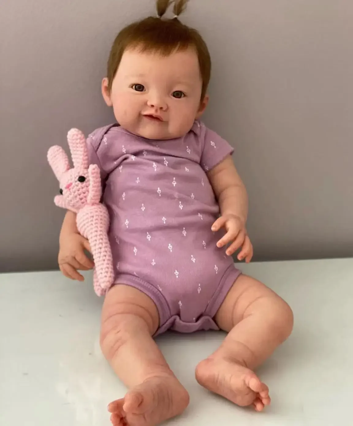 Dls personalizado fornecimento limitado 48cm bebê reborn naomi com cabelo enraizado à mão alreday boneca acabada com vestido diferente